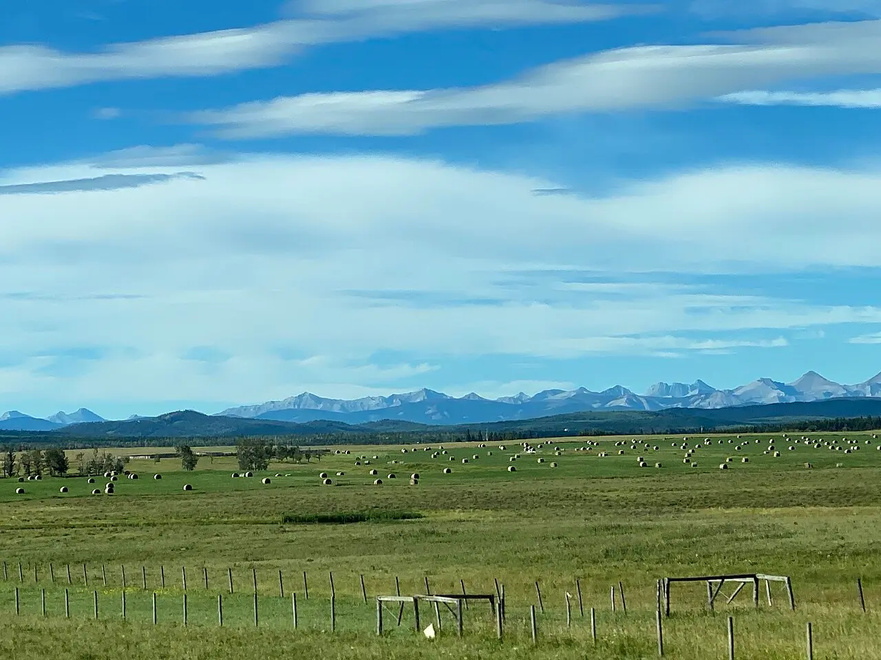 The Trans-Canada Highway running through the Rocky Mountains toward Banff