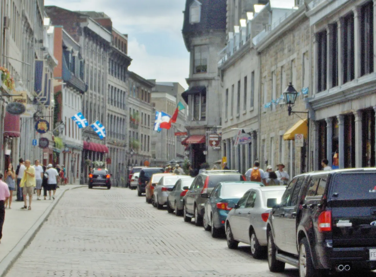 The stone facades and cobbles of Rue Saint-Paul in Old Montreal