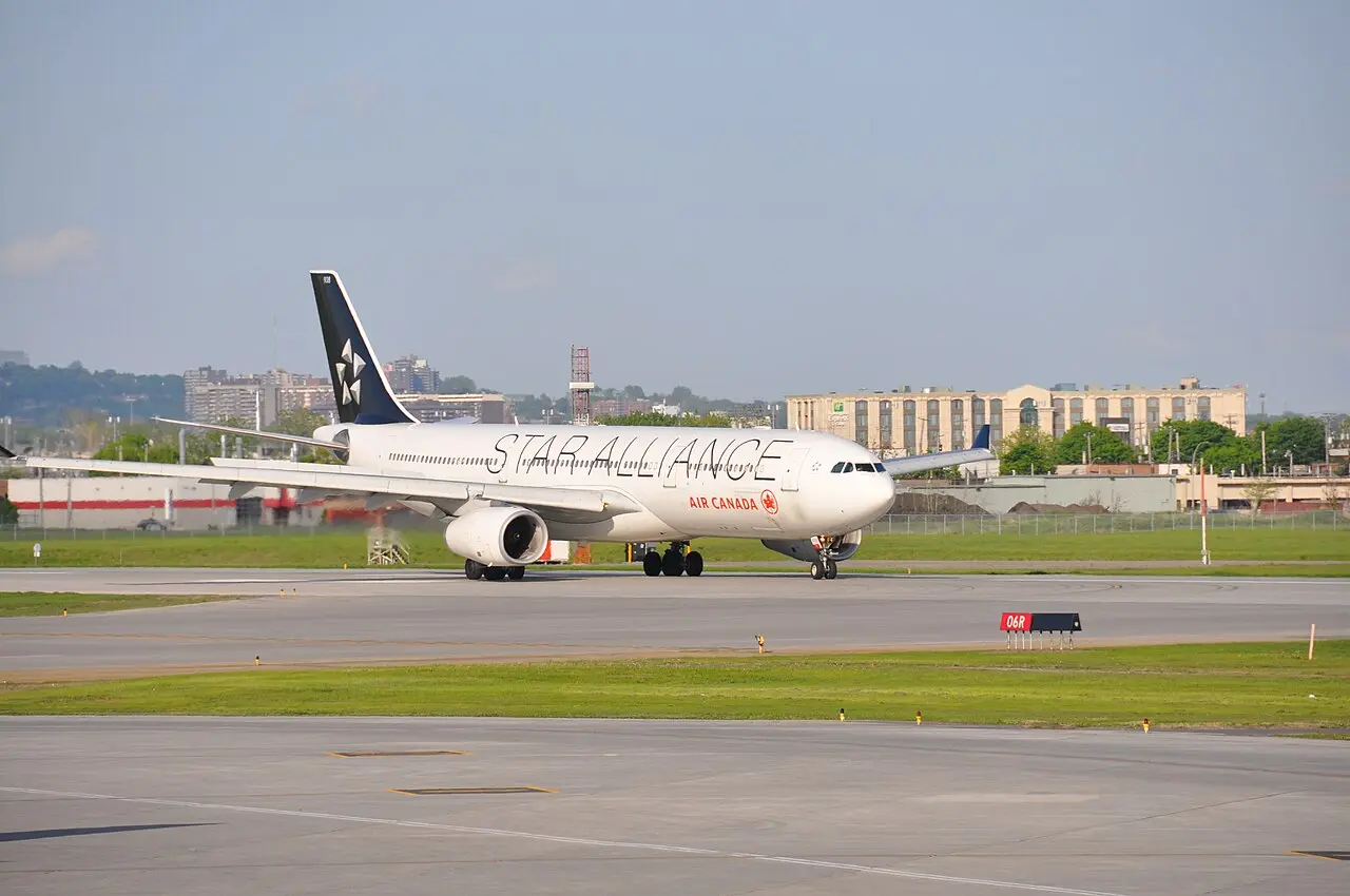 An Air Canada Airbus A330 on the tarmac