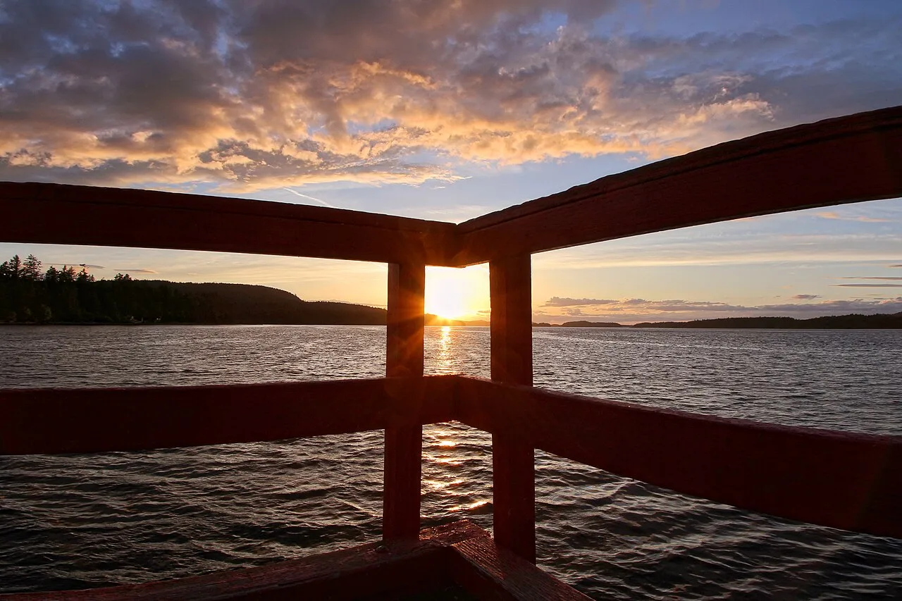 Sunset light on the coast of Salt Spring Island