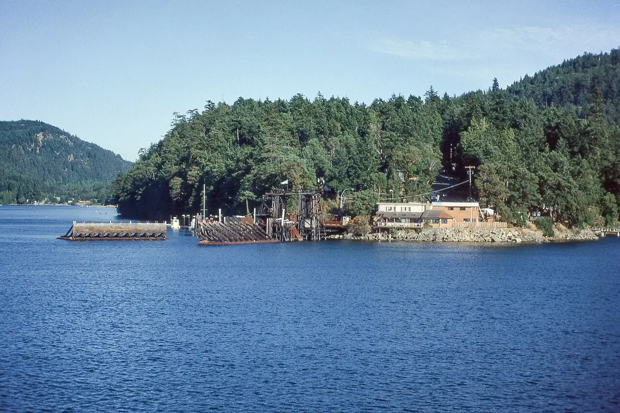 The small Lyall Harbour ferry terminal on Saturna Island
