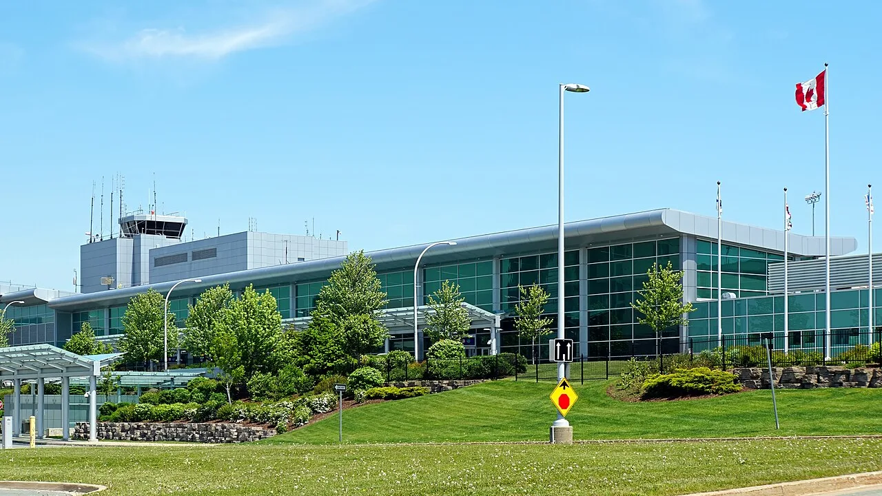 The terminal building at Halifax Stanfield International Airport on a clear day