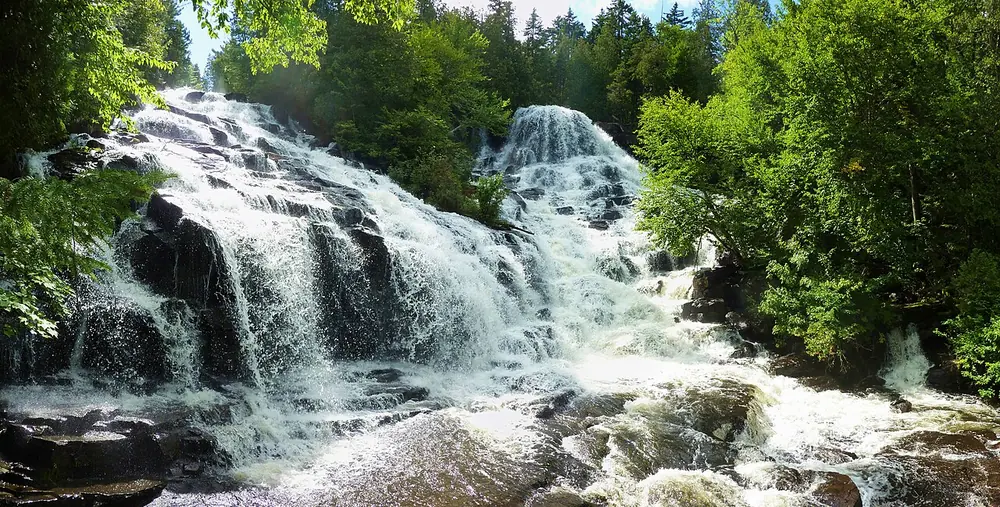 Waterfall cascade at Chutes Waber in La Mauricie National Park