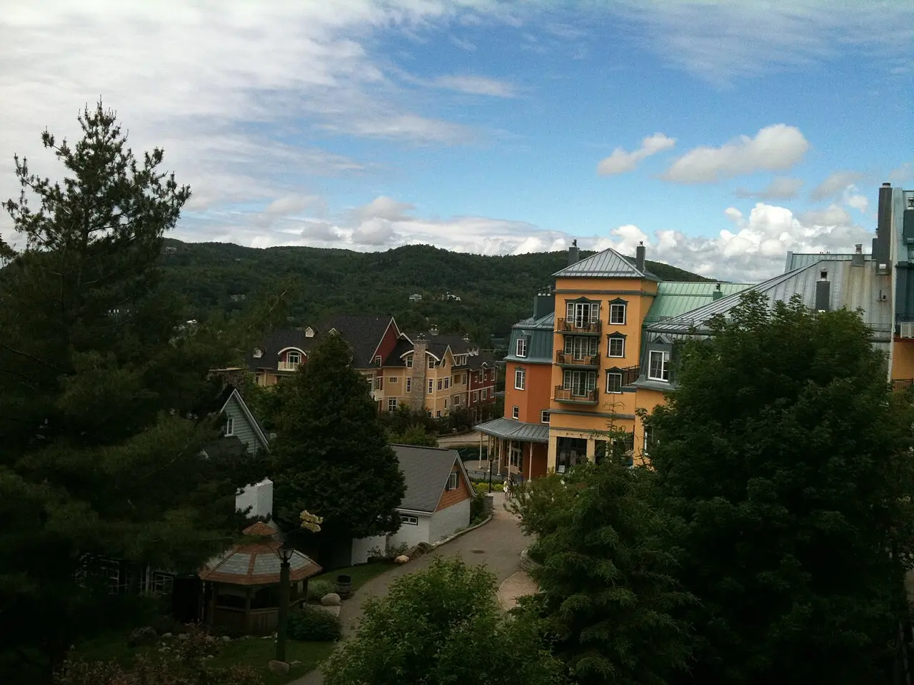 Forested Laurentian ridges seen from a high lookout near Mont-Tremblant