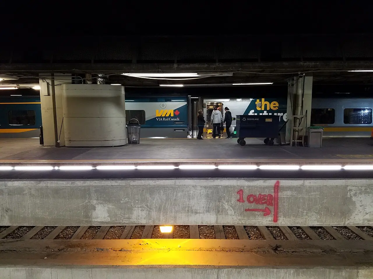 Underground platforms and tracks beneath Montreal Gare Centrale