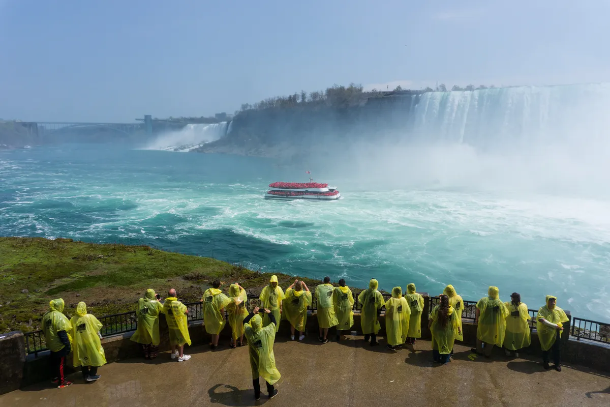 The lower observation deck at the foot of the Horseshoe Falls on Journey Behind the Falls