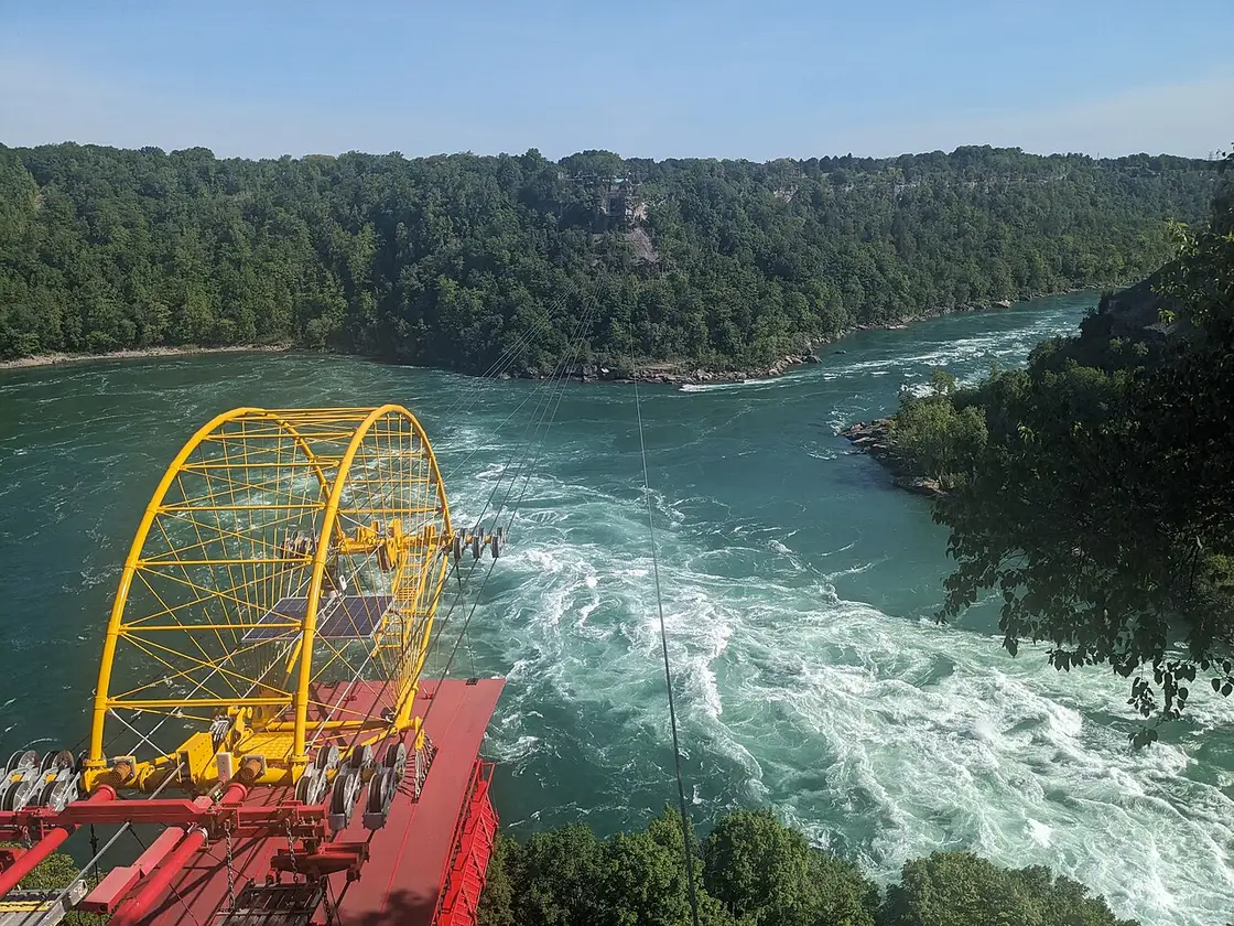 Whirlpool Aero Car cable car suspended above the Niagara Whirlpool