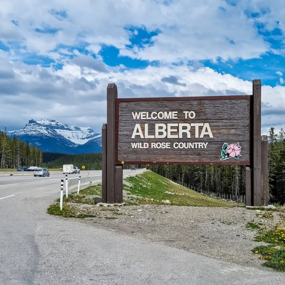 A rest area sign along the Trans-Canada Highway in Field, British Columbia