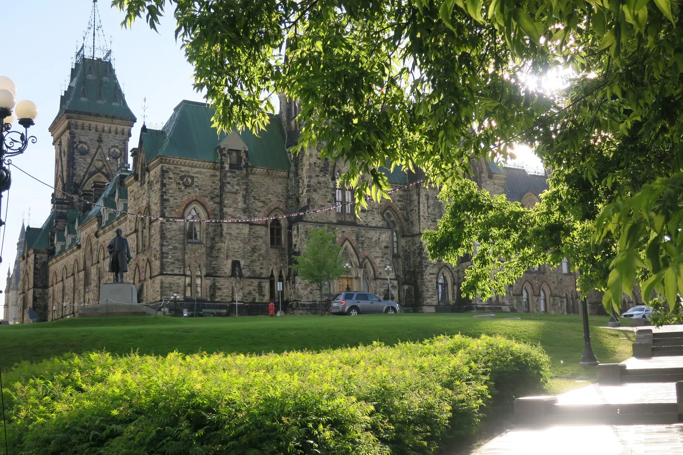 The Gothic Revival Centre Block and Peace Tower on Parliament Hill in Ottawa