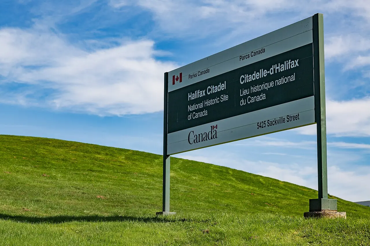 Parks Canada national historic site sign at Halifax Citadel