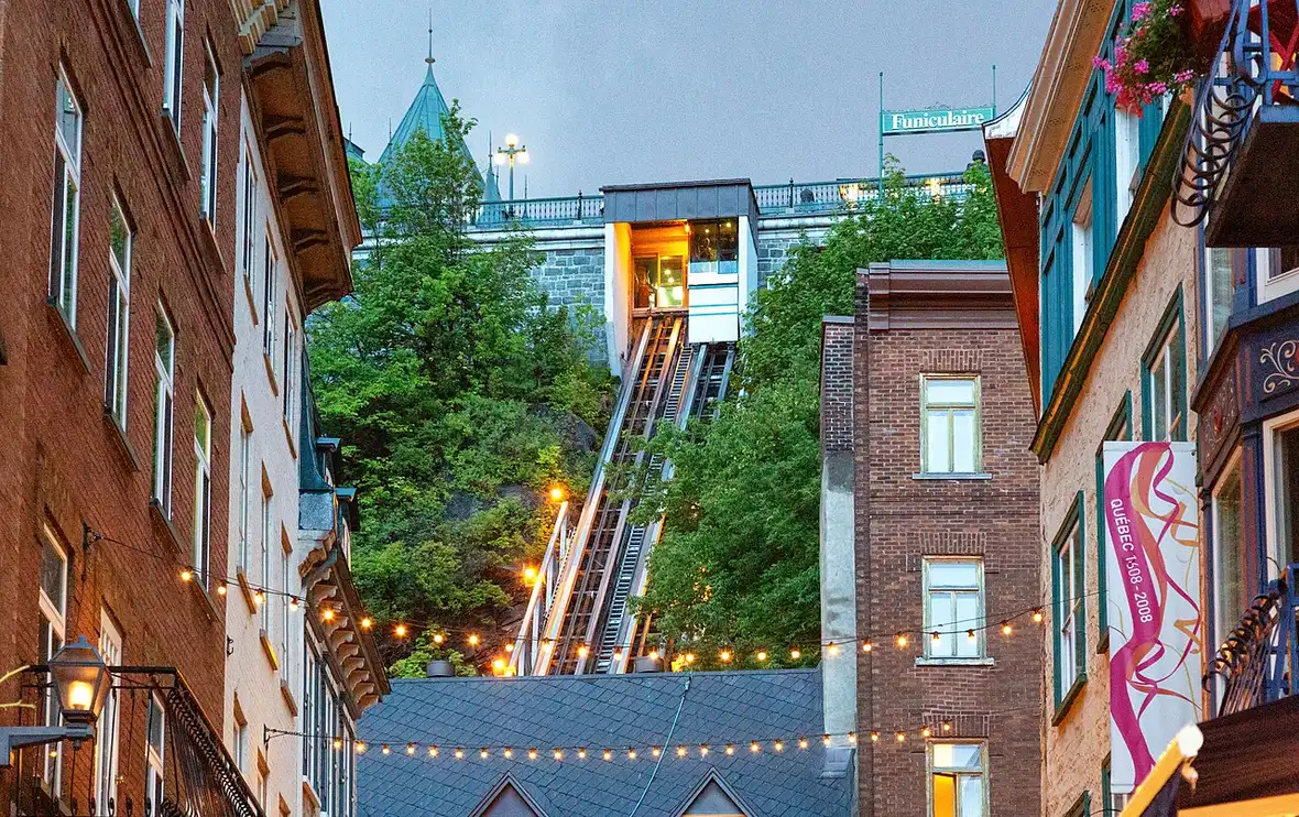 The Old Quebec funicular linking the Lower and Upper Town