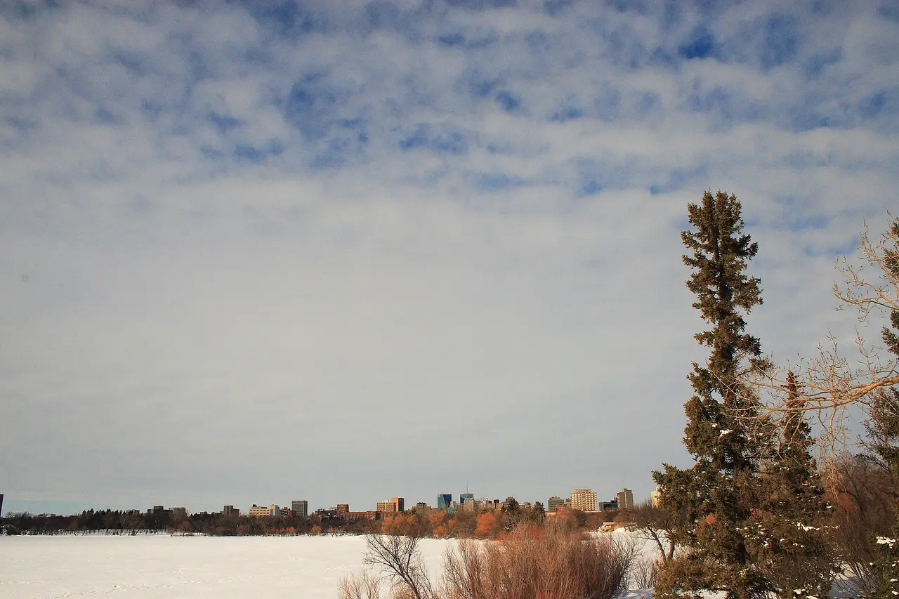 Downtown Regina skyline seen across Wascana Park