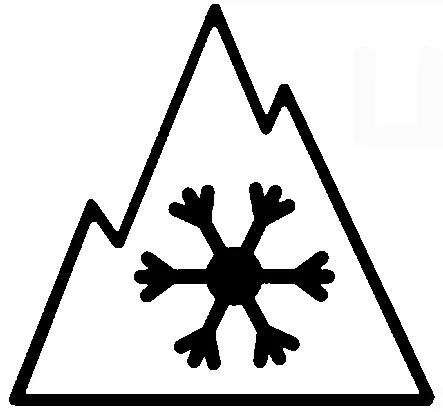 The three-peak mountain snowflake symbol used to mark a certified winter tire