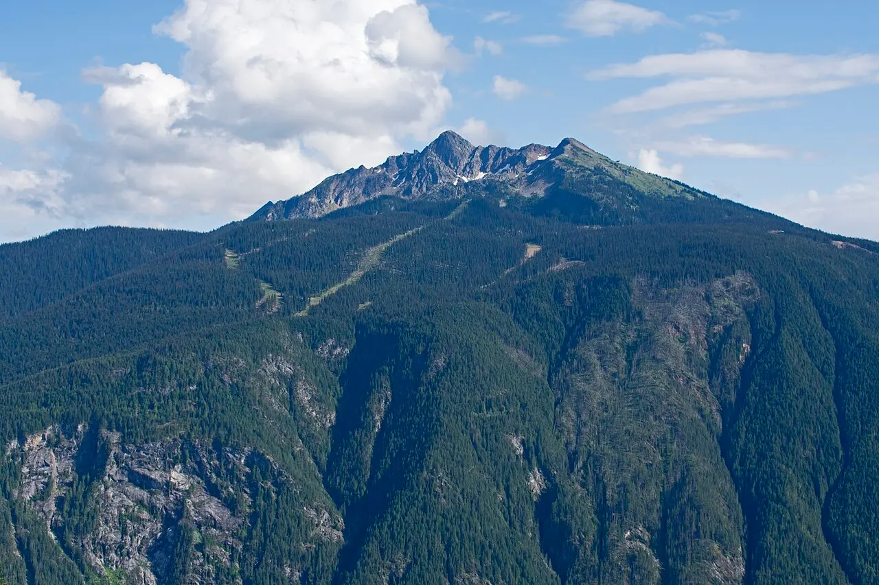 Mount Mackenzie seen from Mount Revelstoke National Park above the town