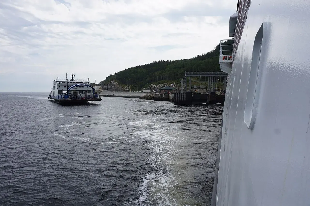The Tadoussac ferry crossing the Saguenay River mouth