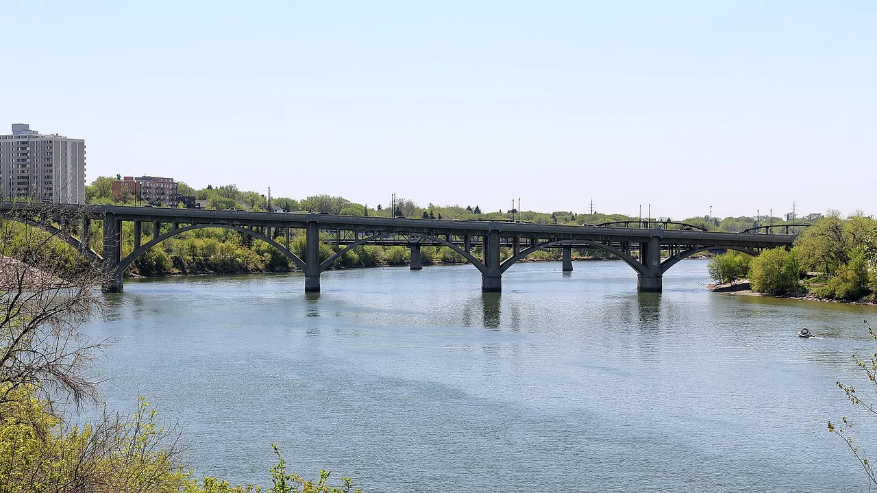 The Broadway Bridge over the South Saskatchewan River in Saskatoon