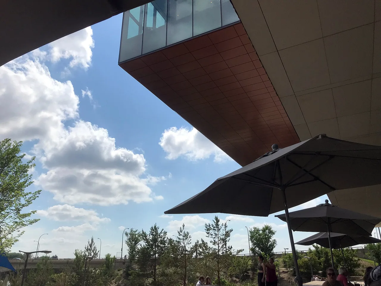 The overhang and plaza outside Remai Modern gallery in Saskatoon