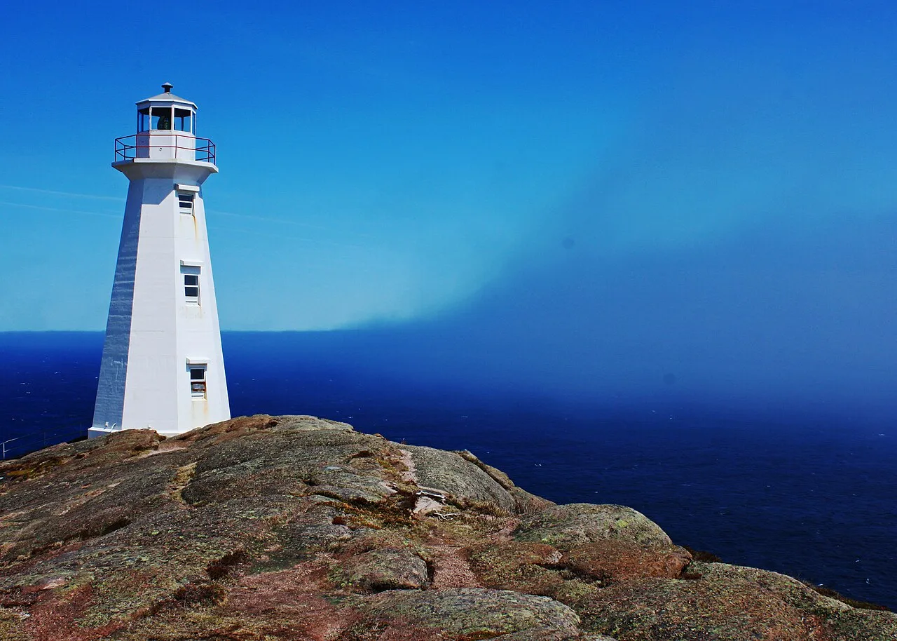 Cape Spear Lighthouse National Historic Site on the headland above the Atlantic
