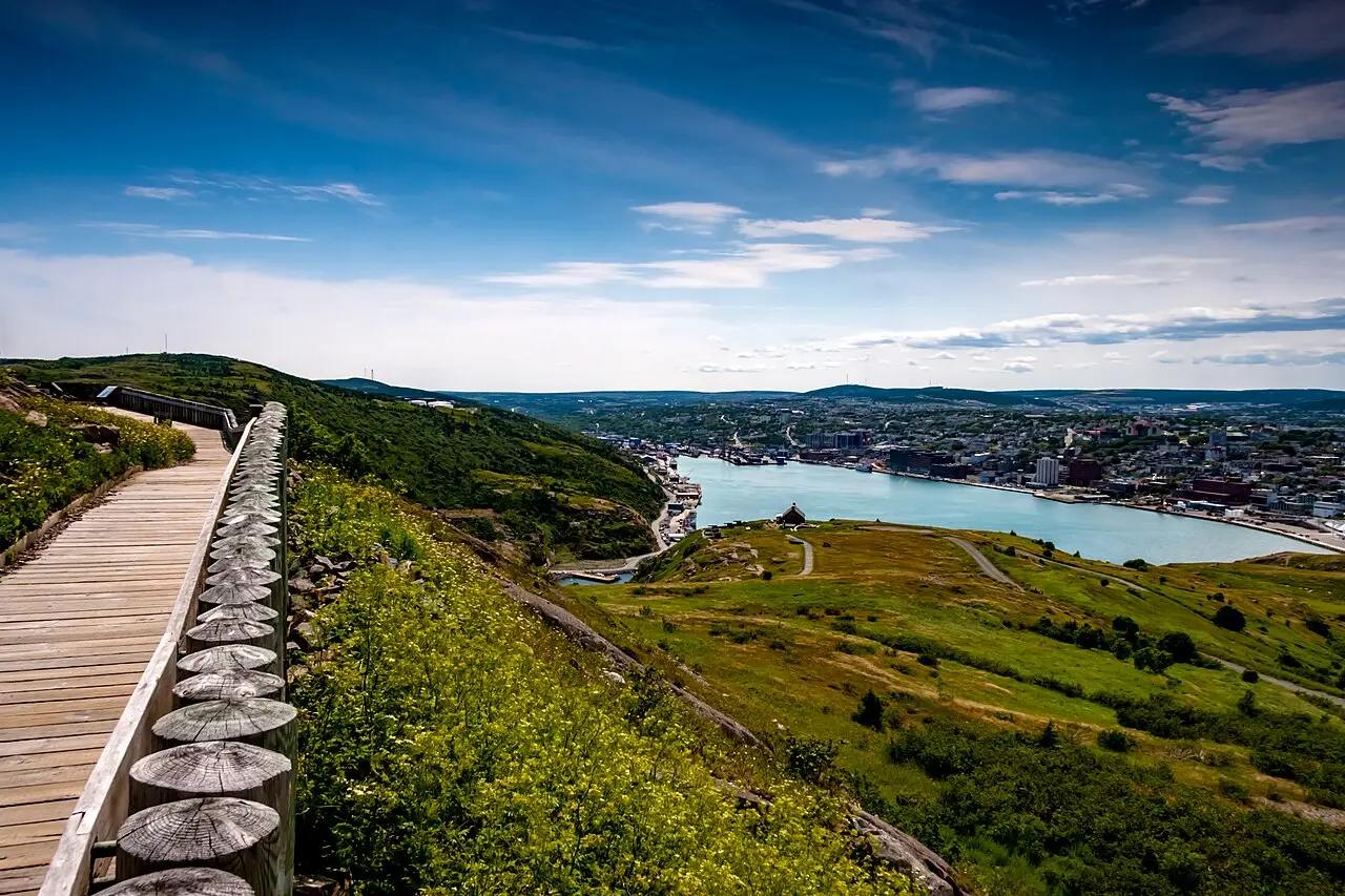St. John's harbour and downtown slopes seen from Signal Hill
