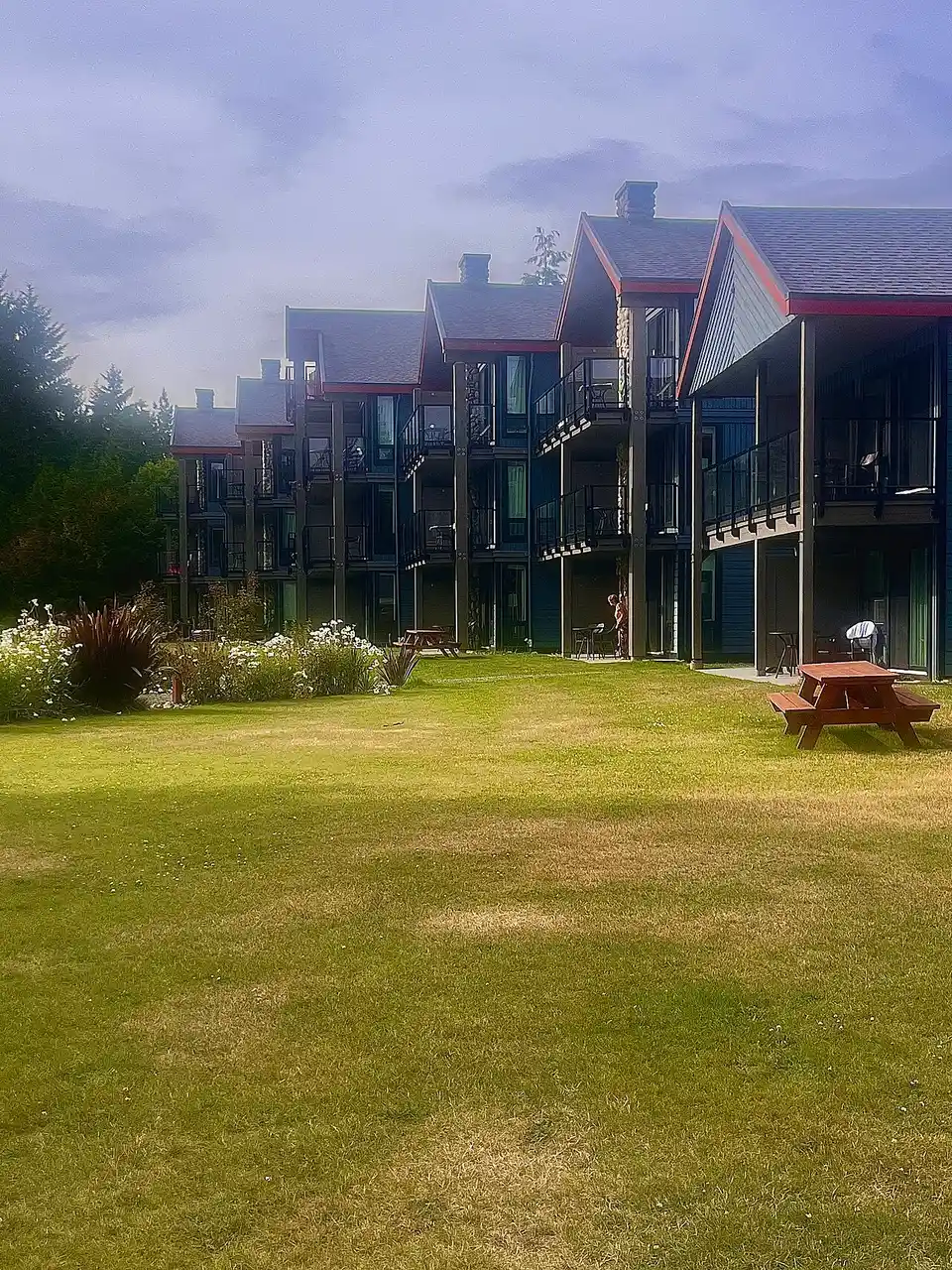 A hotel exterior in downtown Tofino