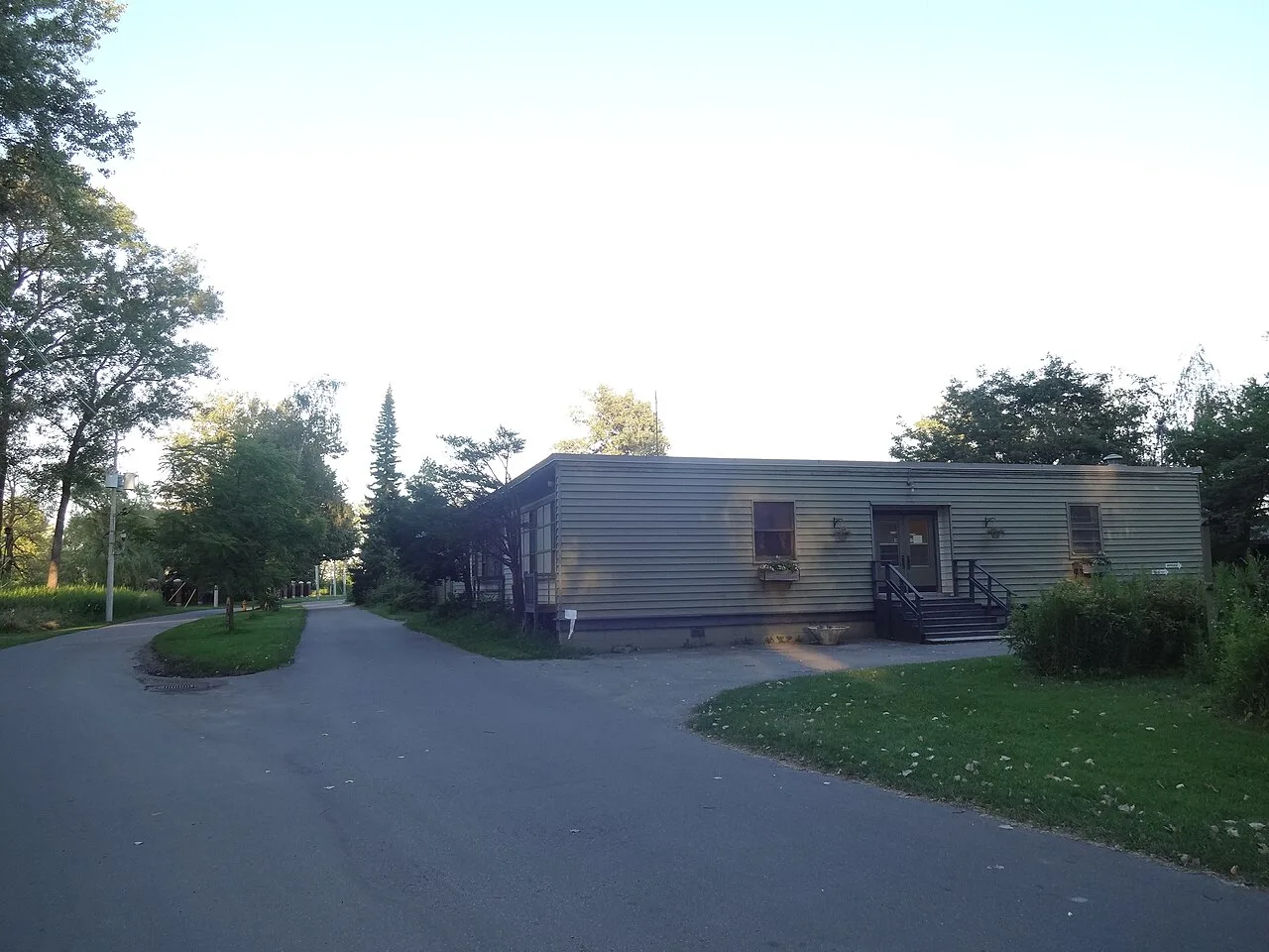 A cottage-style house along a quiet residential lane on Ward's Island