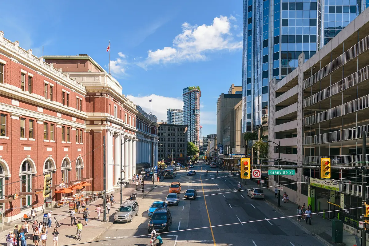 The historic Waterfront station building in downtown Vancouver, the downtown end of the Canada Line