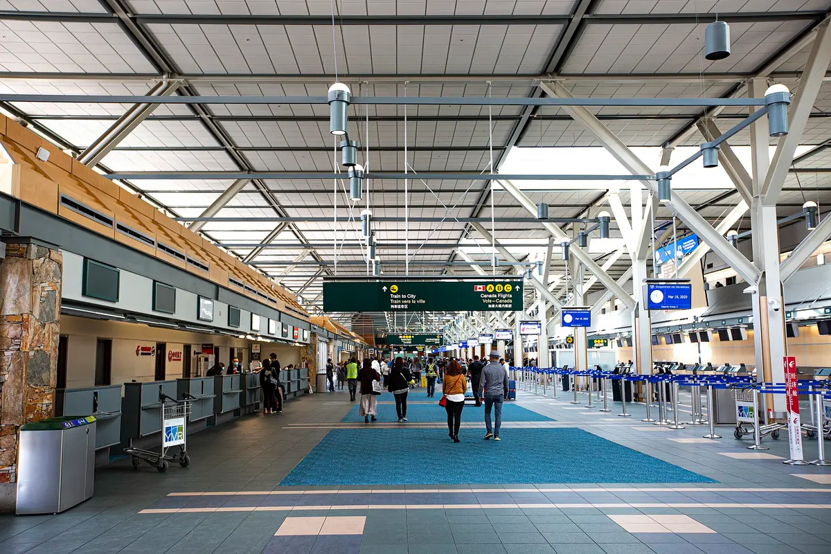 The arrivals level inside Vancouver International Airport (YVR)