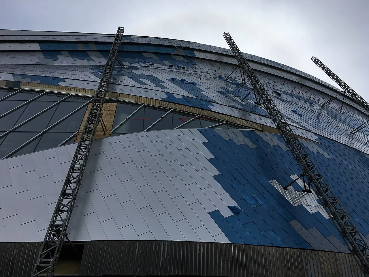 ICE District plaza and towers beside Rogers Place in downtown Edmonton