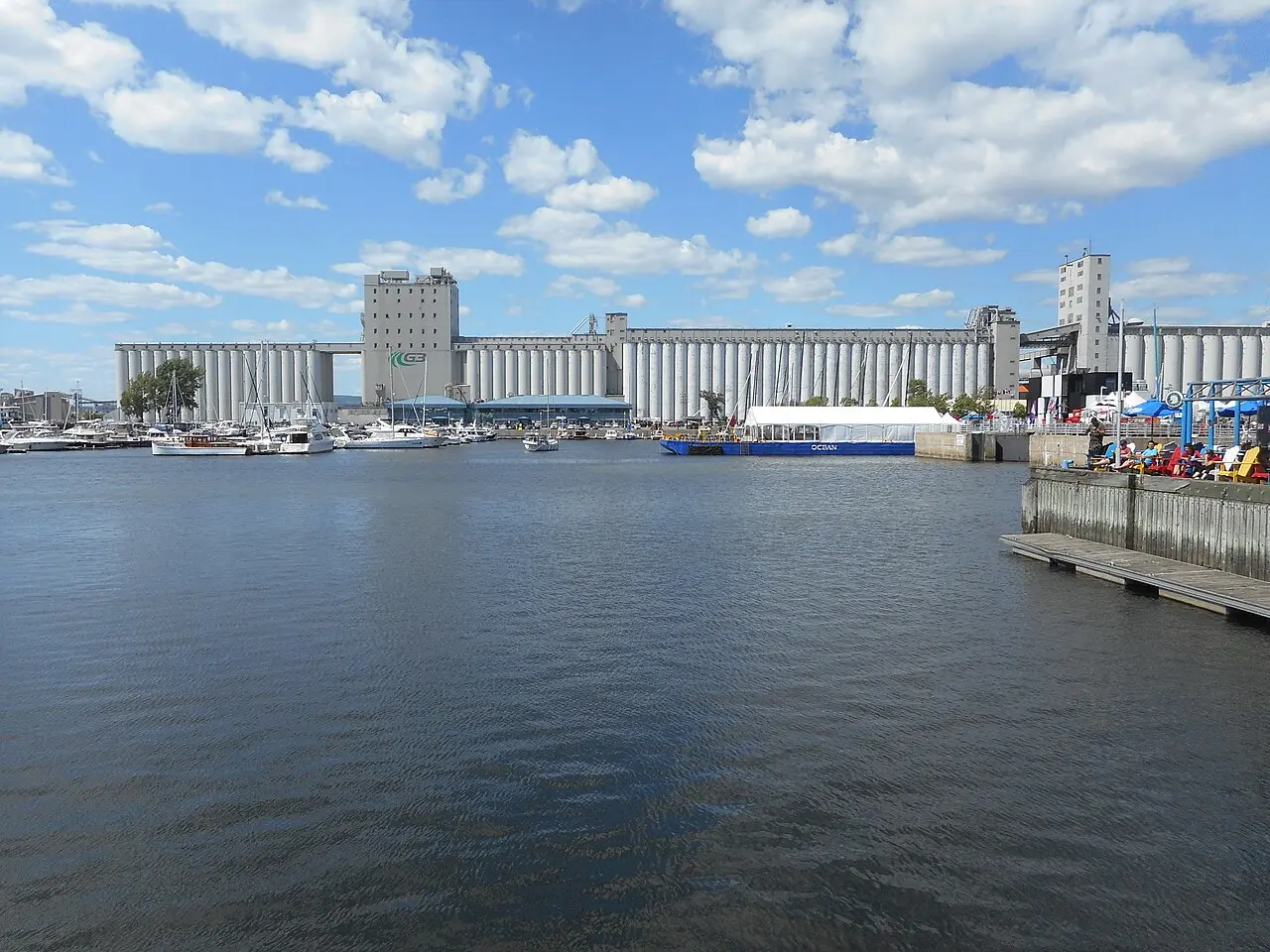 Boats moored at Bassin Louise in the Old Port of Quebec City