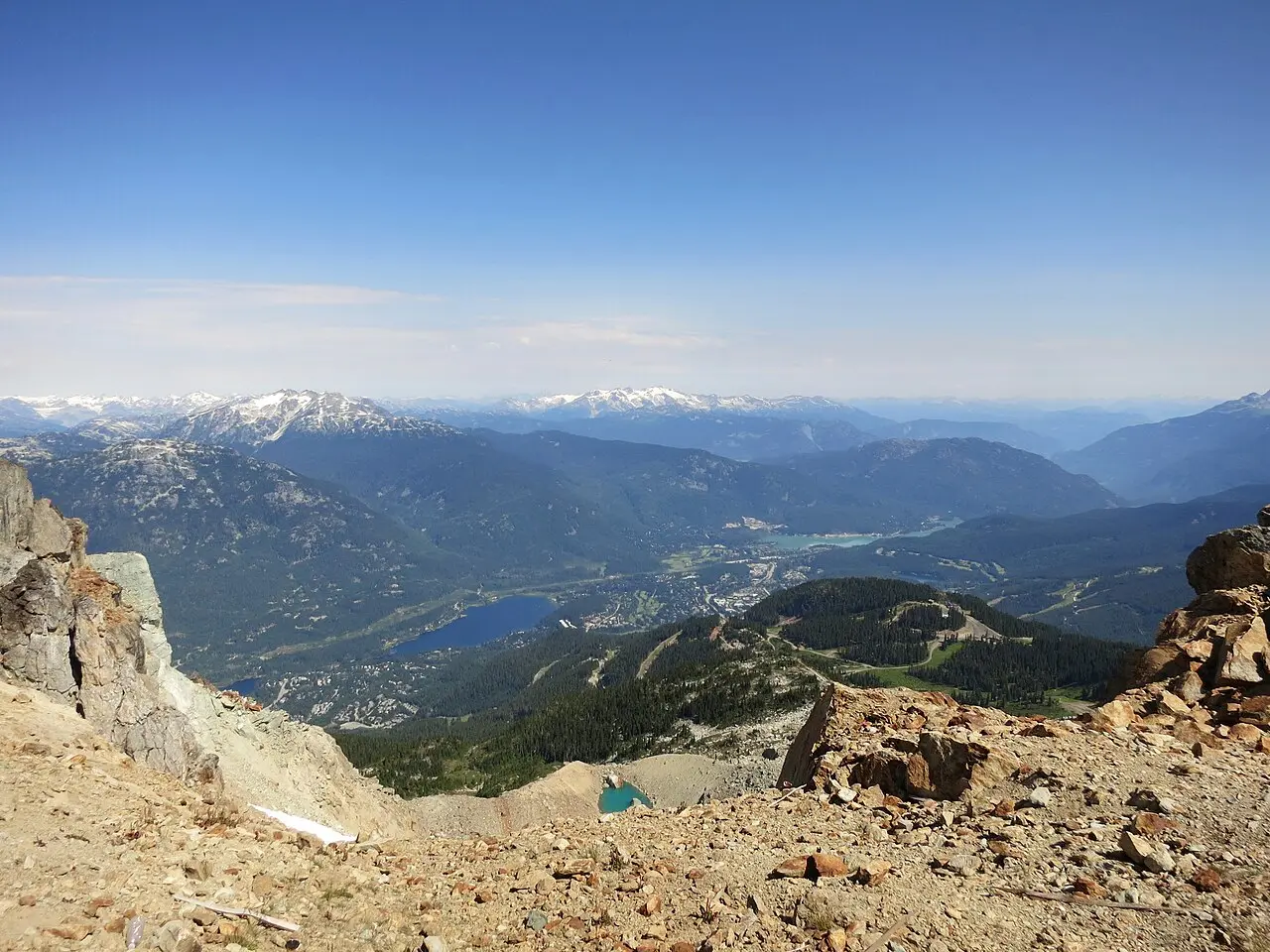 Looking down Whistler Valley from the Peak area in summer