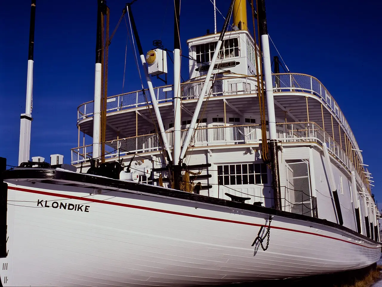The restored SS Klondike sternwheeler beside the Yukon River in Whitehorse