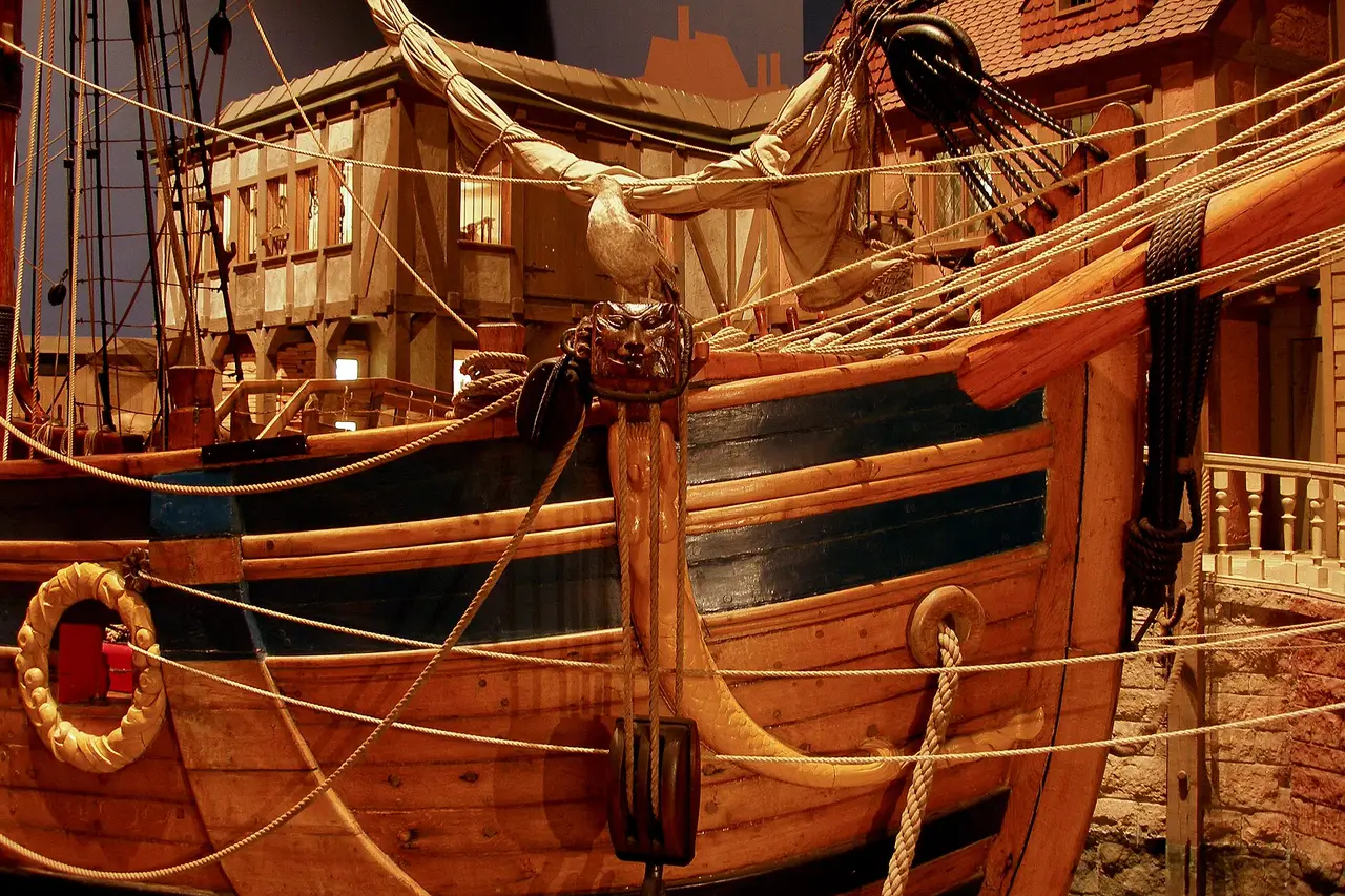 The full-size replica of the 17th-century ketch Nonsuch on display inside the Manitoba Museum